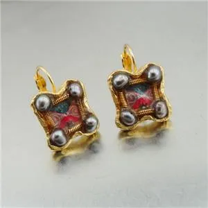 Hadar Designers NEW Handmade High Fashion 24k Yellow Gold Pl Pearl Earrings (as)