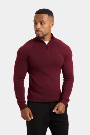 Half Zip Neck in Burgundy