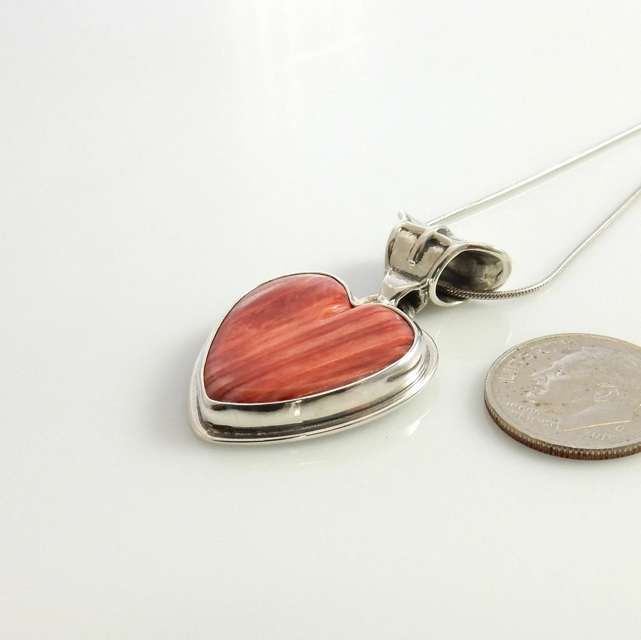 Handmade Sterling Silver Spiny Oyster Heart Pendant