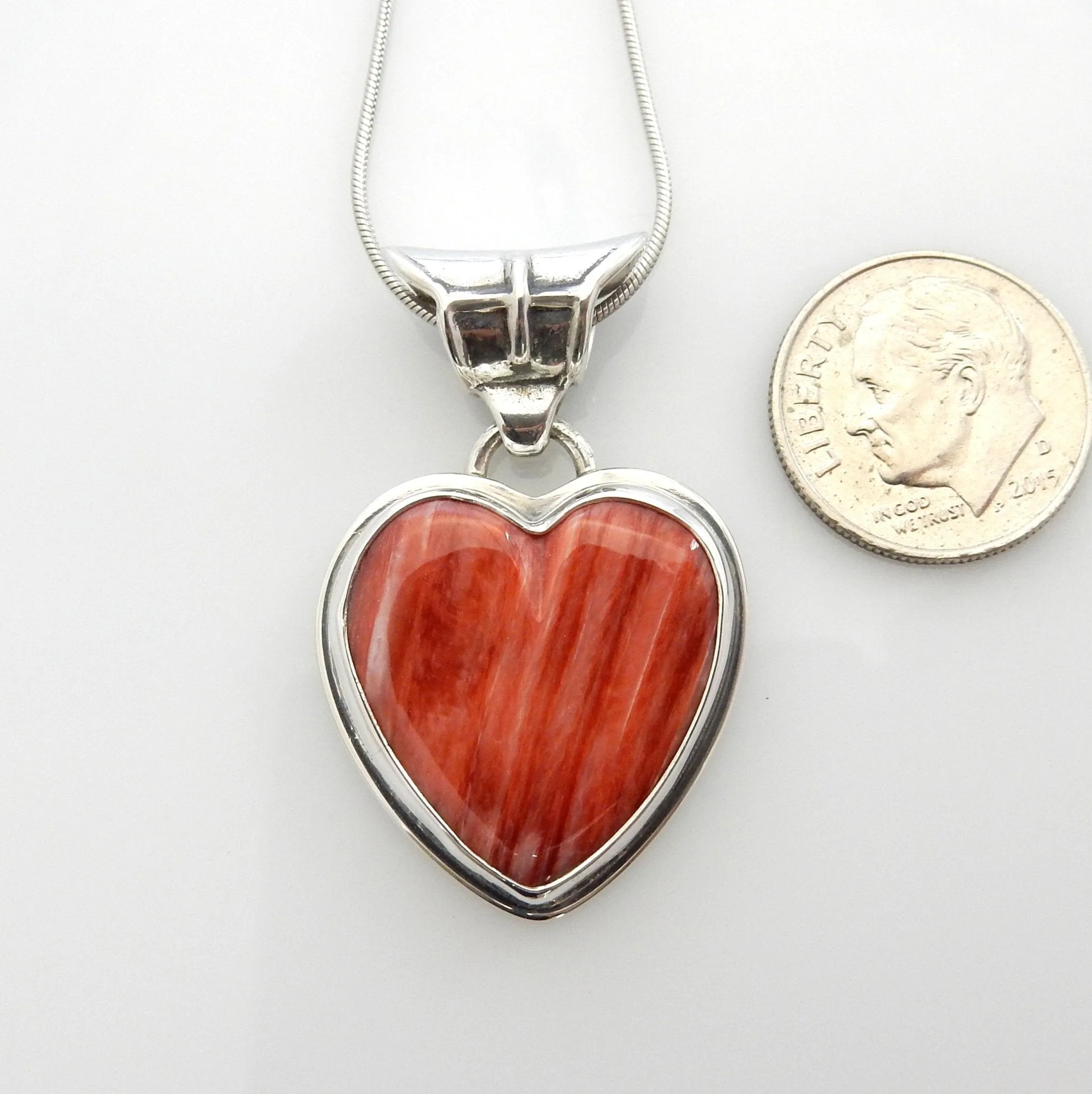 Handmade Sterling Silver Spiny Oyster Heart Pendant