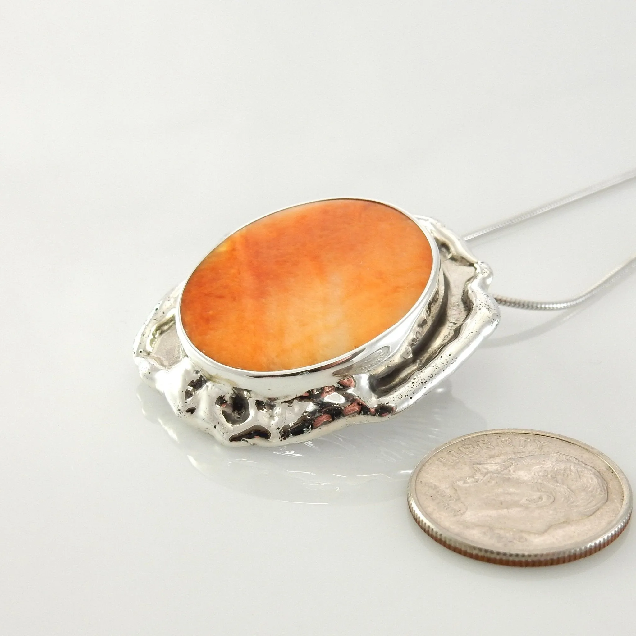 Handmade Sterling Silver Spiny Oyster Pendant