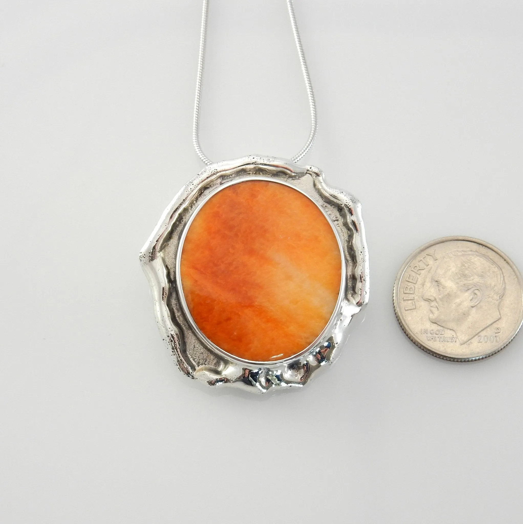 Handmade Sterling Silver Spiny Oyster Pendant