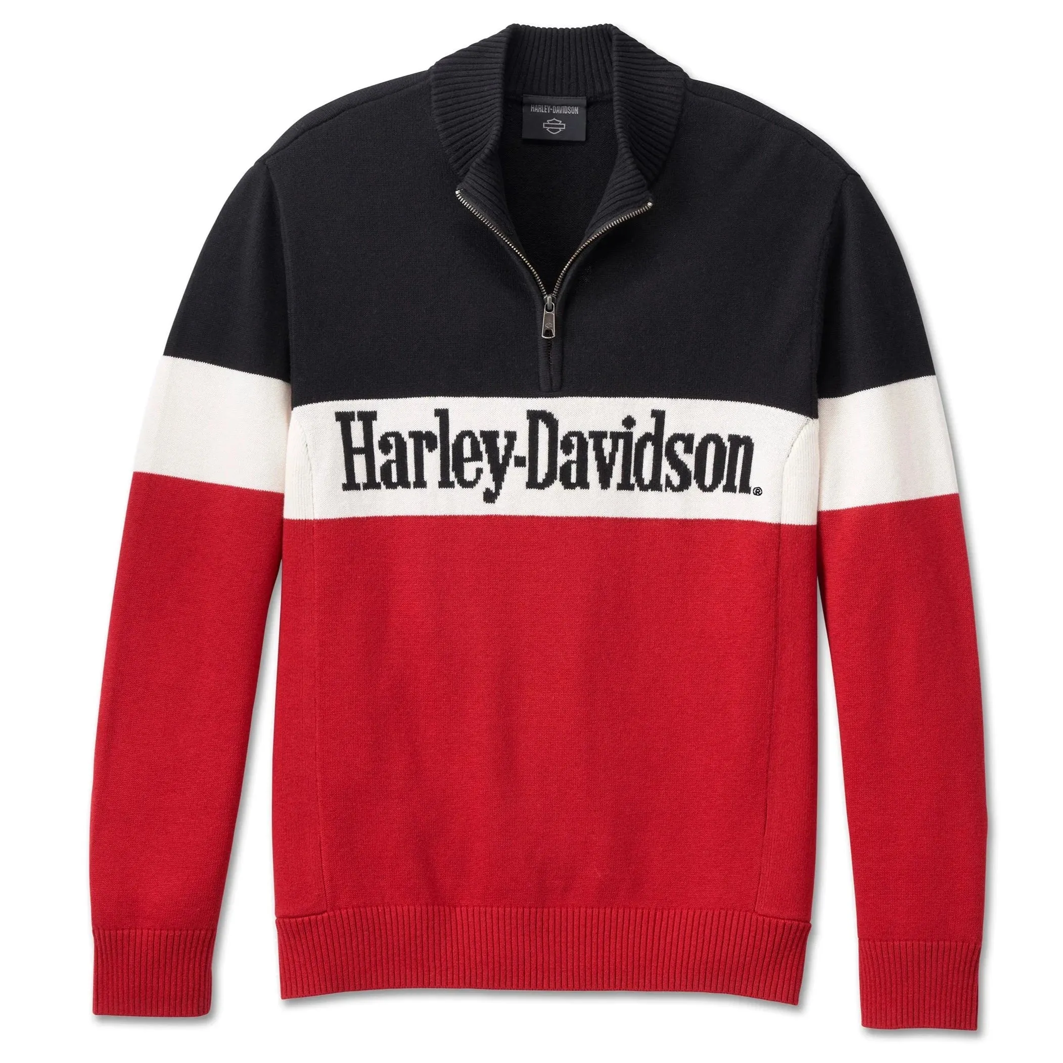 Harley-Davidson® Men's Darting 1/4 Zip Sweater - Red