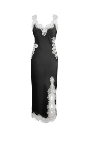 Harper Strap Long Bias Dress - Black/Cloud