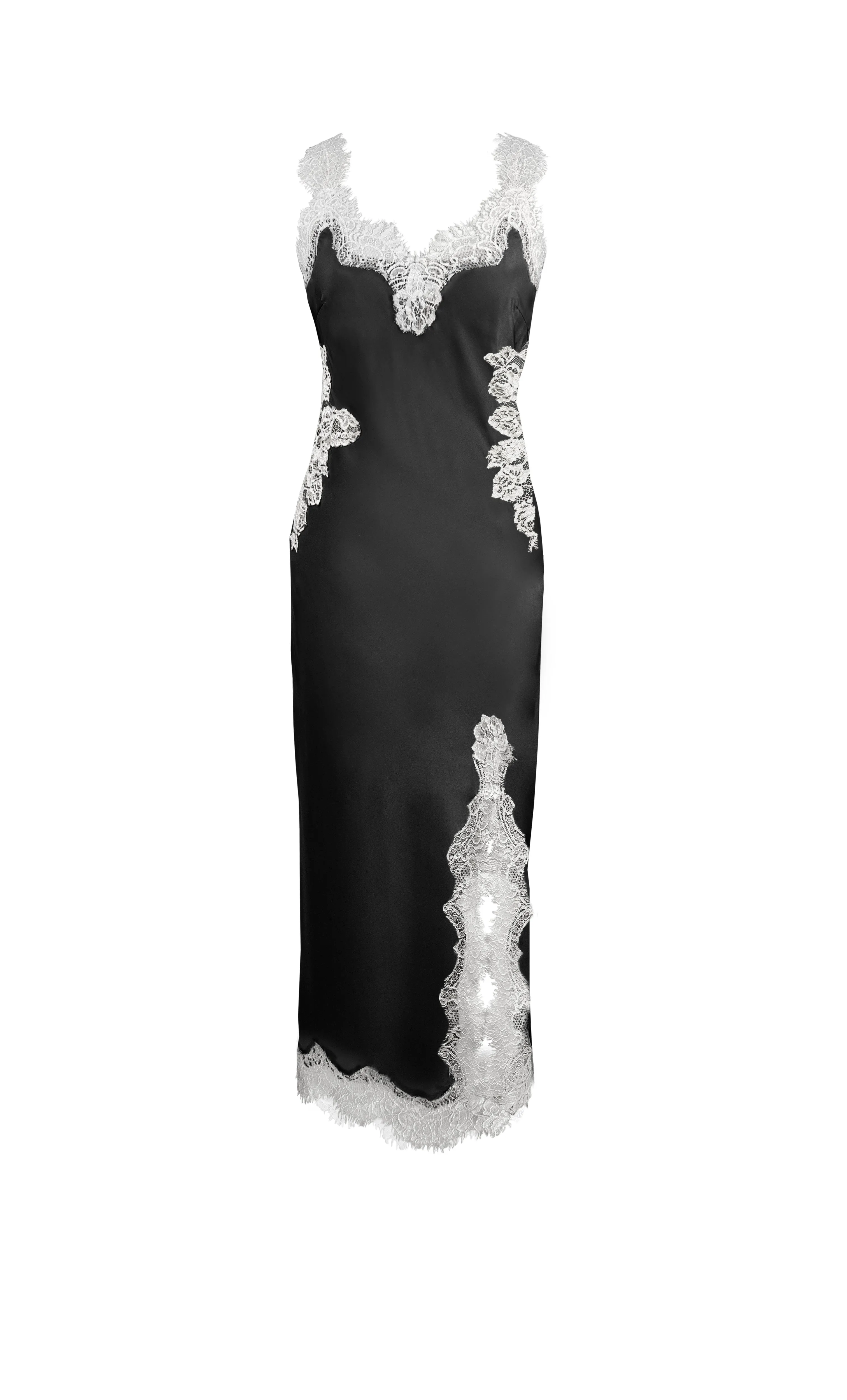 Harper Strap Long Bias Dress - Black/Cloud