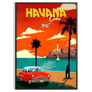 Havana Cuba Vintage Travel Poster Wall Art