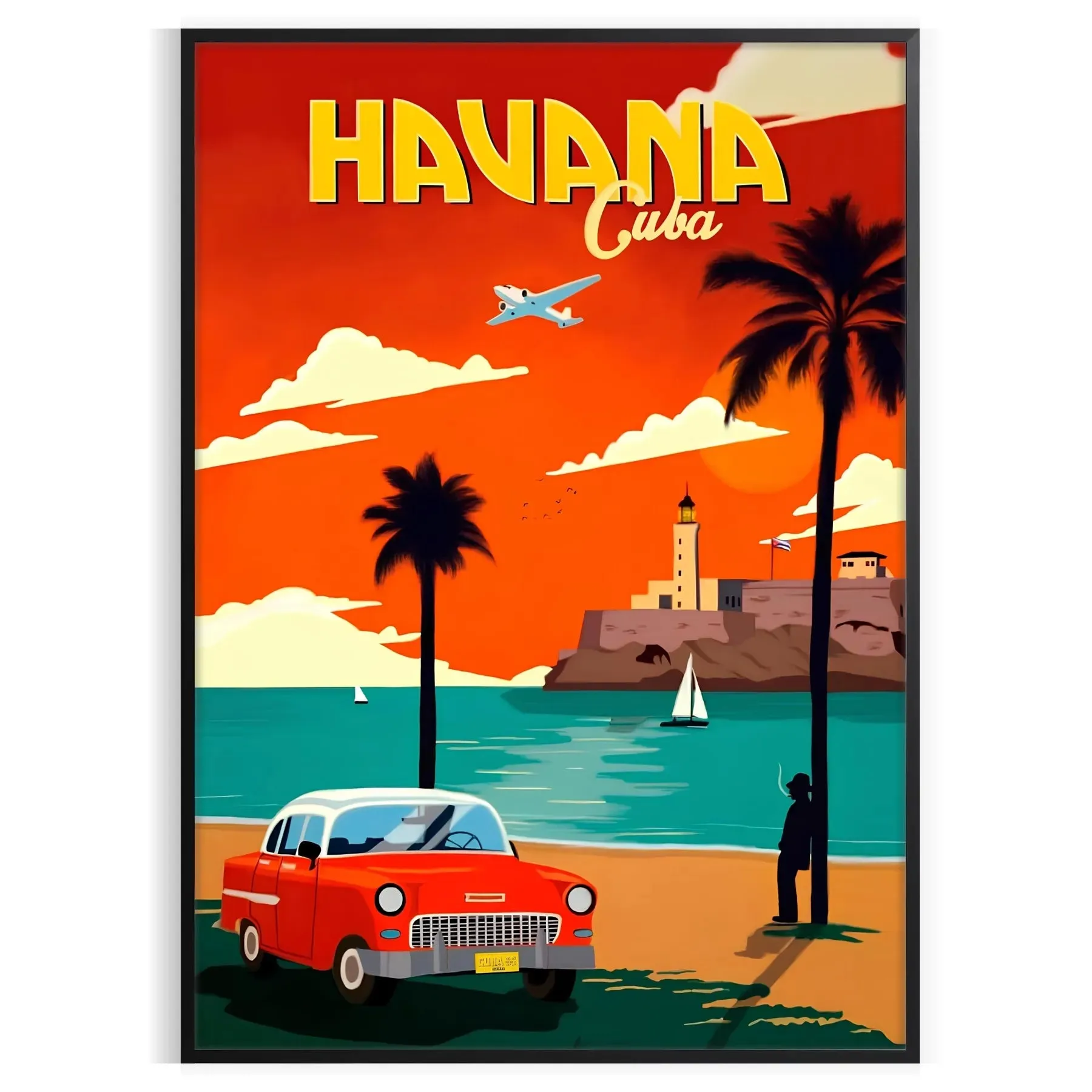 Havana Cuba Vintage Travel Poster Wall Art