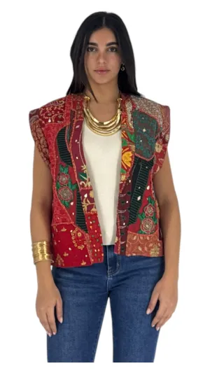 Hayat deep red vest