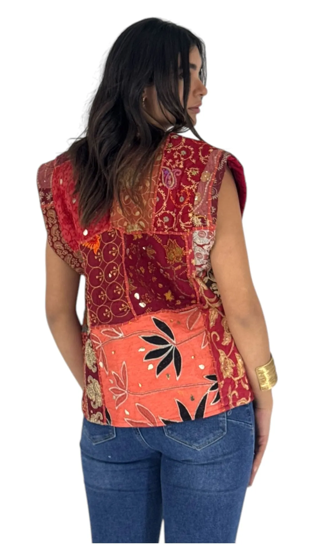 Hayat deep red vest