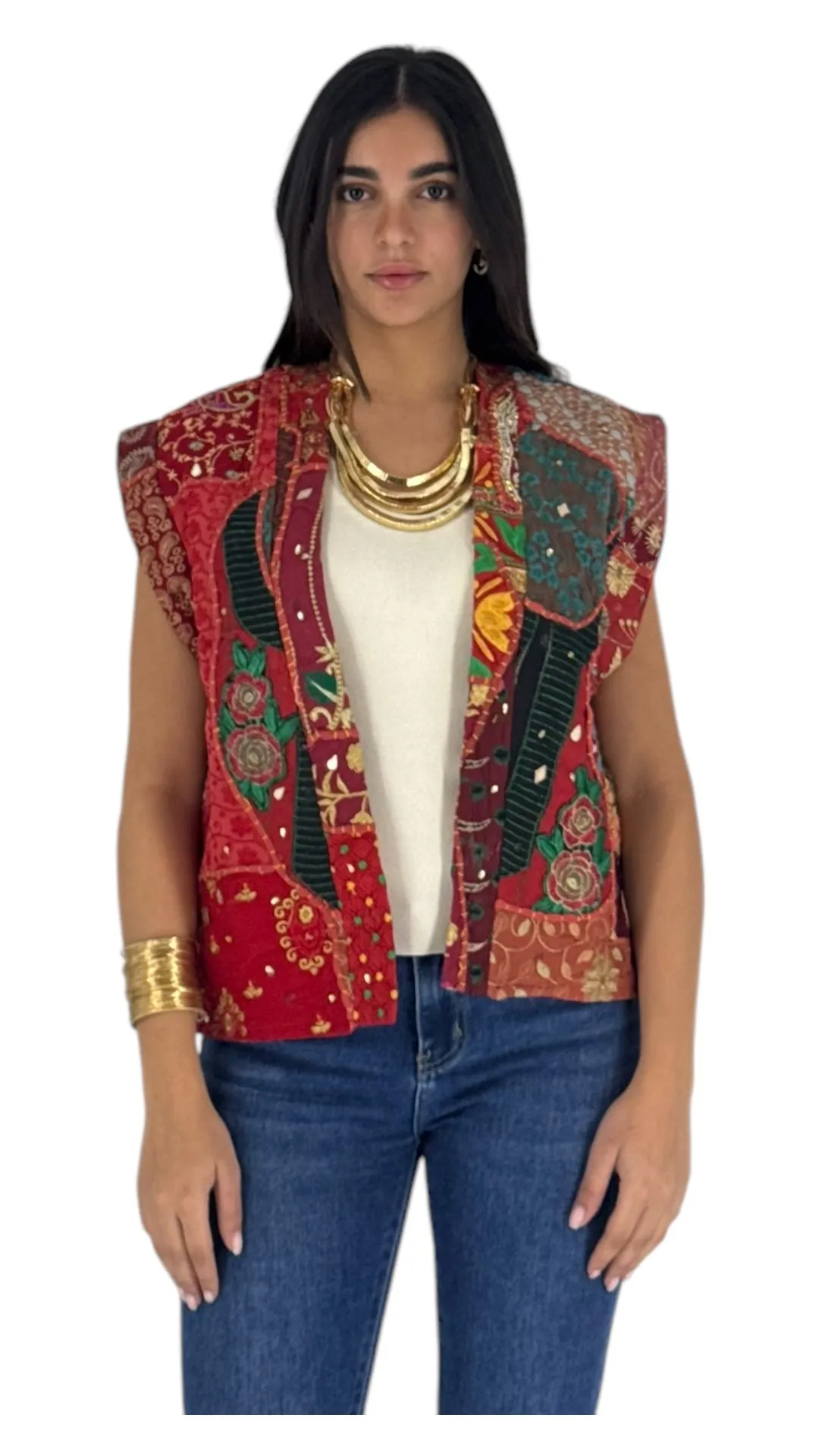 Hayat deep red vest