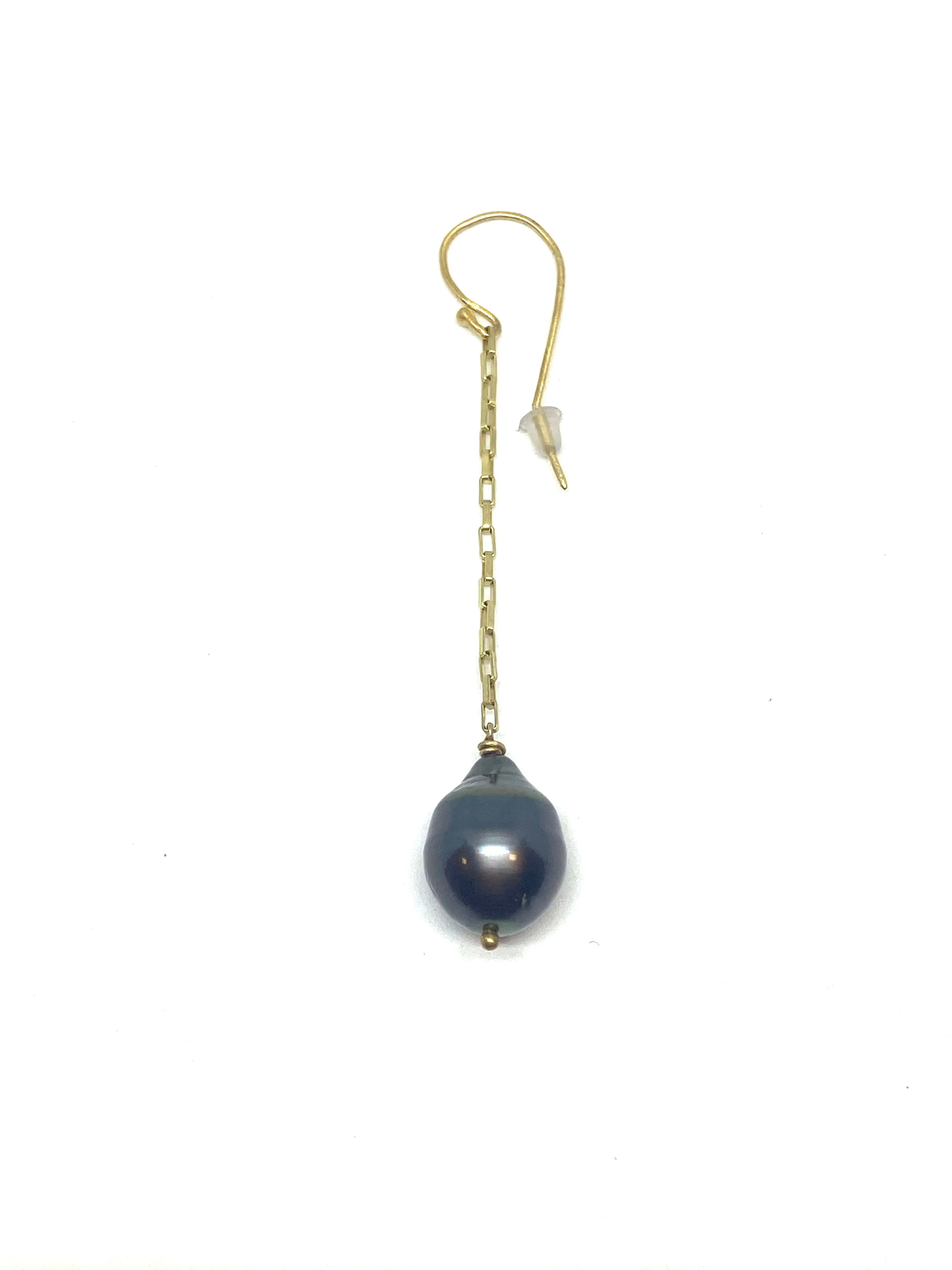 Heather Benjamin Single Tahitian Pearl Dangle Earrings