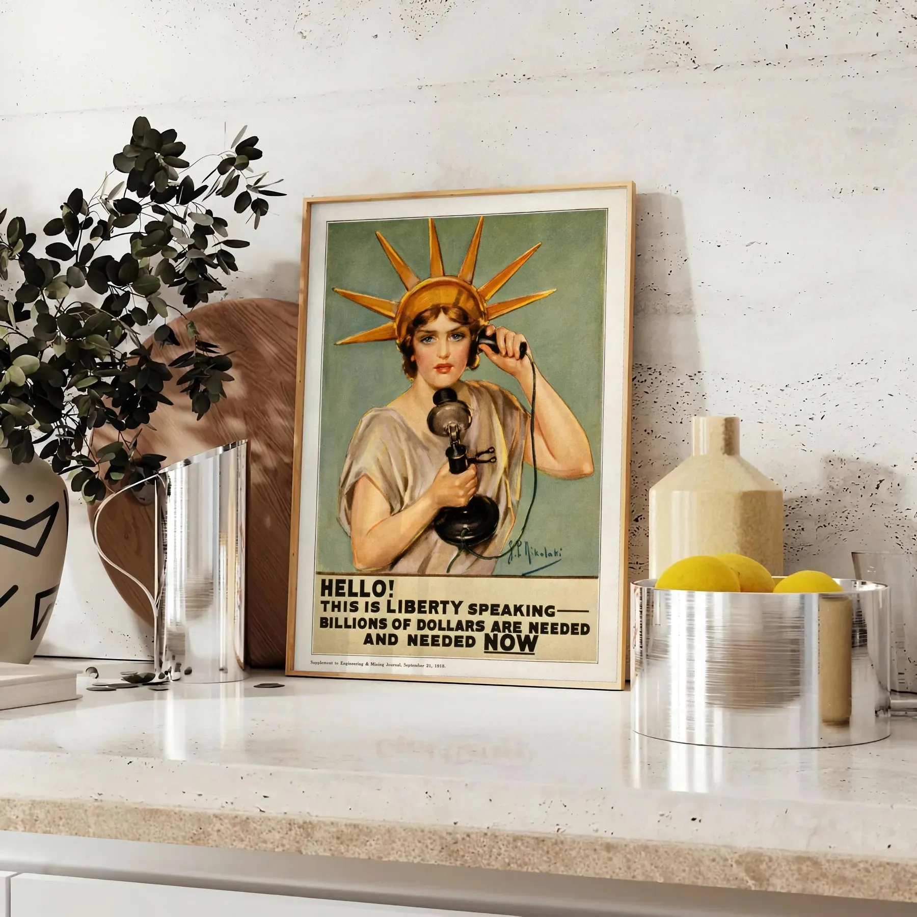 Hello This Is Liberty Speaking Vintage Poster