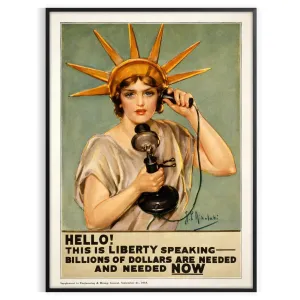 Hello This Is Liberty Speaking Vintage Poster
