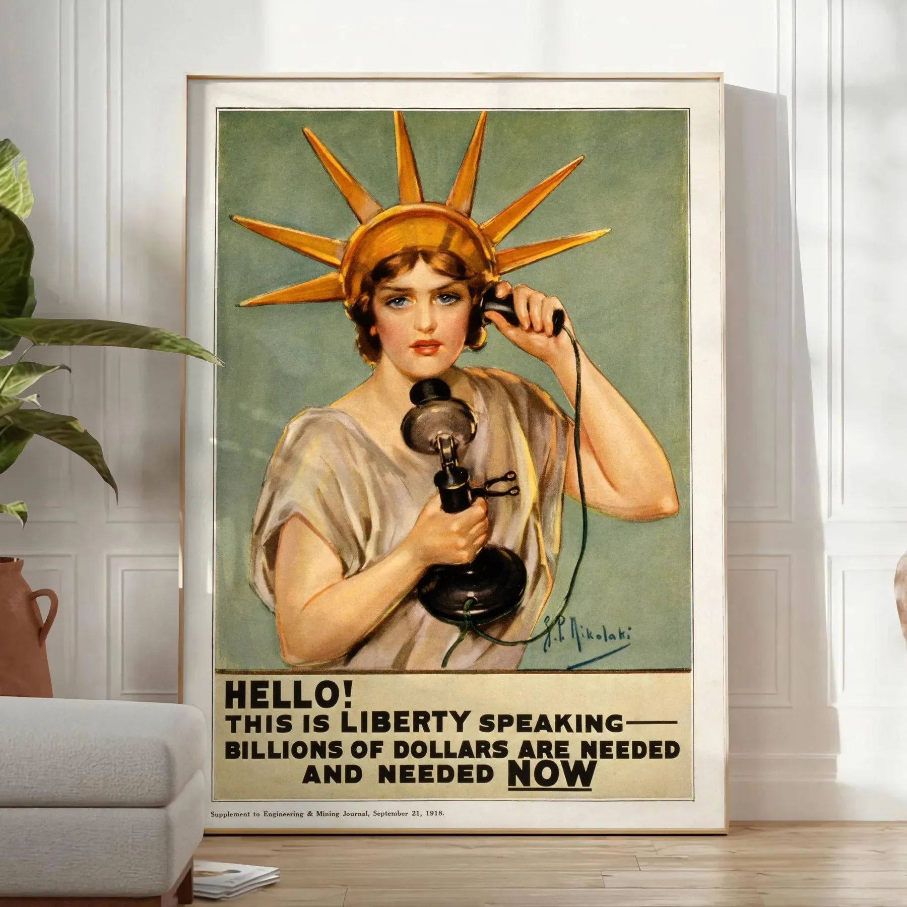 Hello This Is Liberty Speaking Vintage Poster