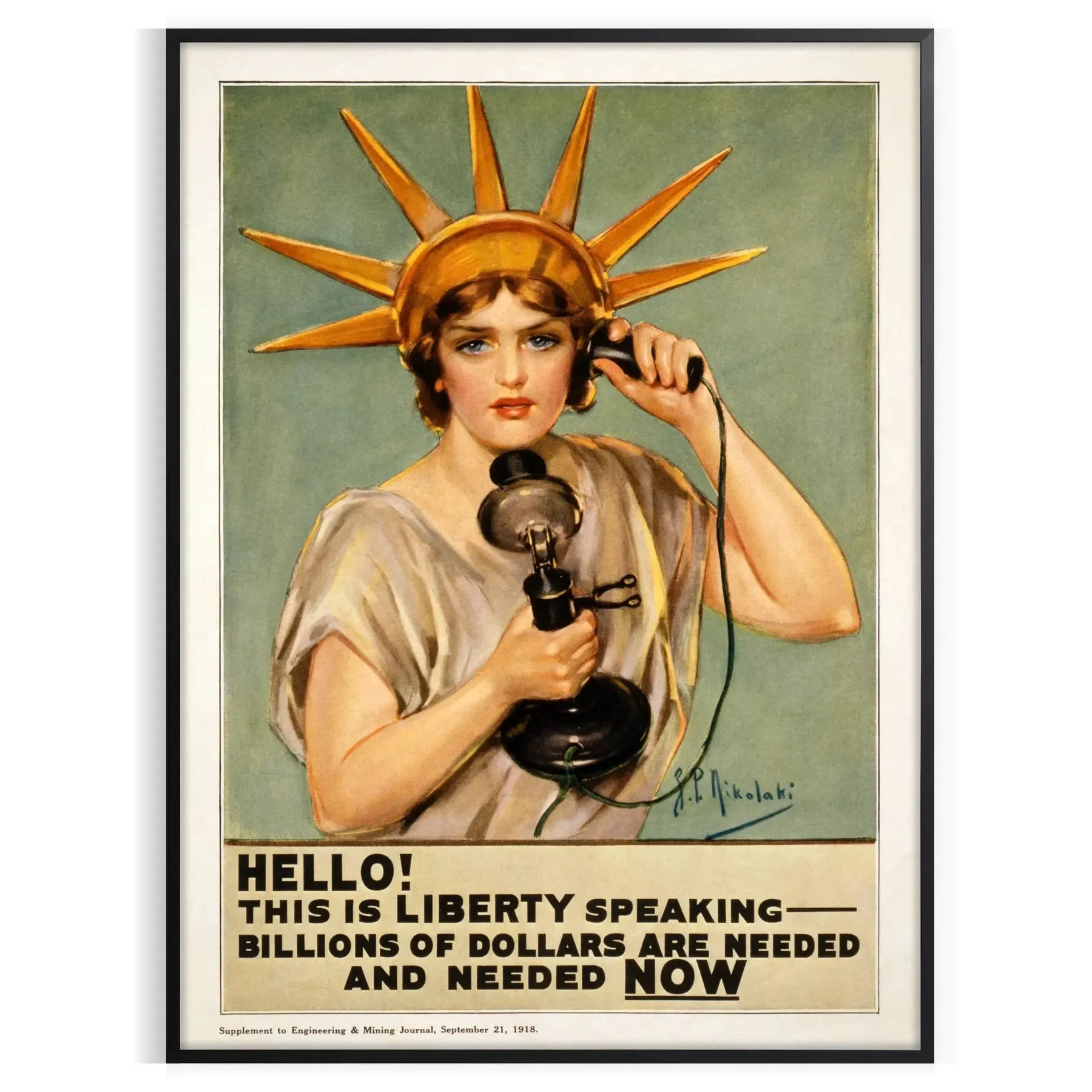 Hello This Is Liberty Speaking Vintage Poster