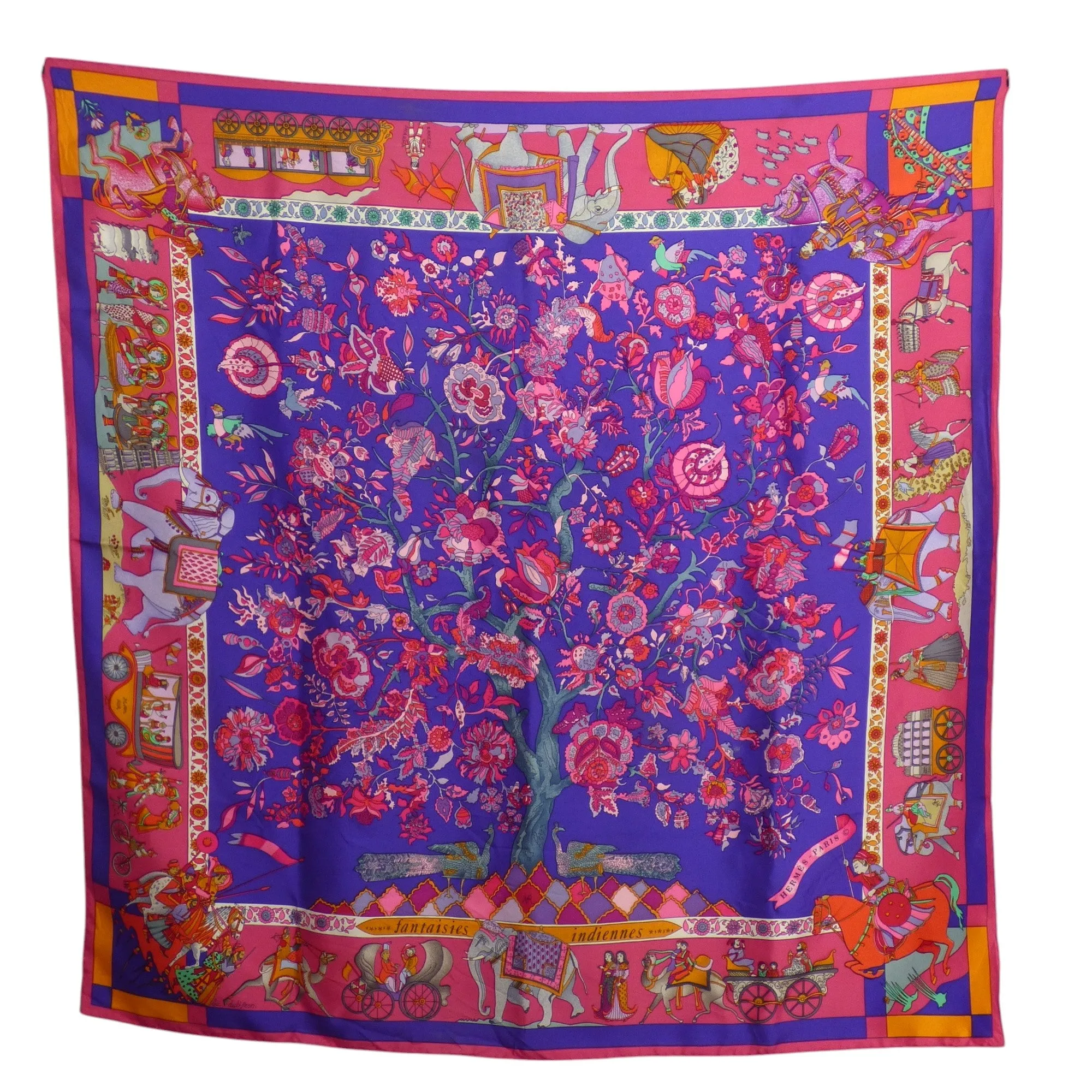 HERMES- 1985 "Fantaisies Indiennes" Silk Twill Scarf