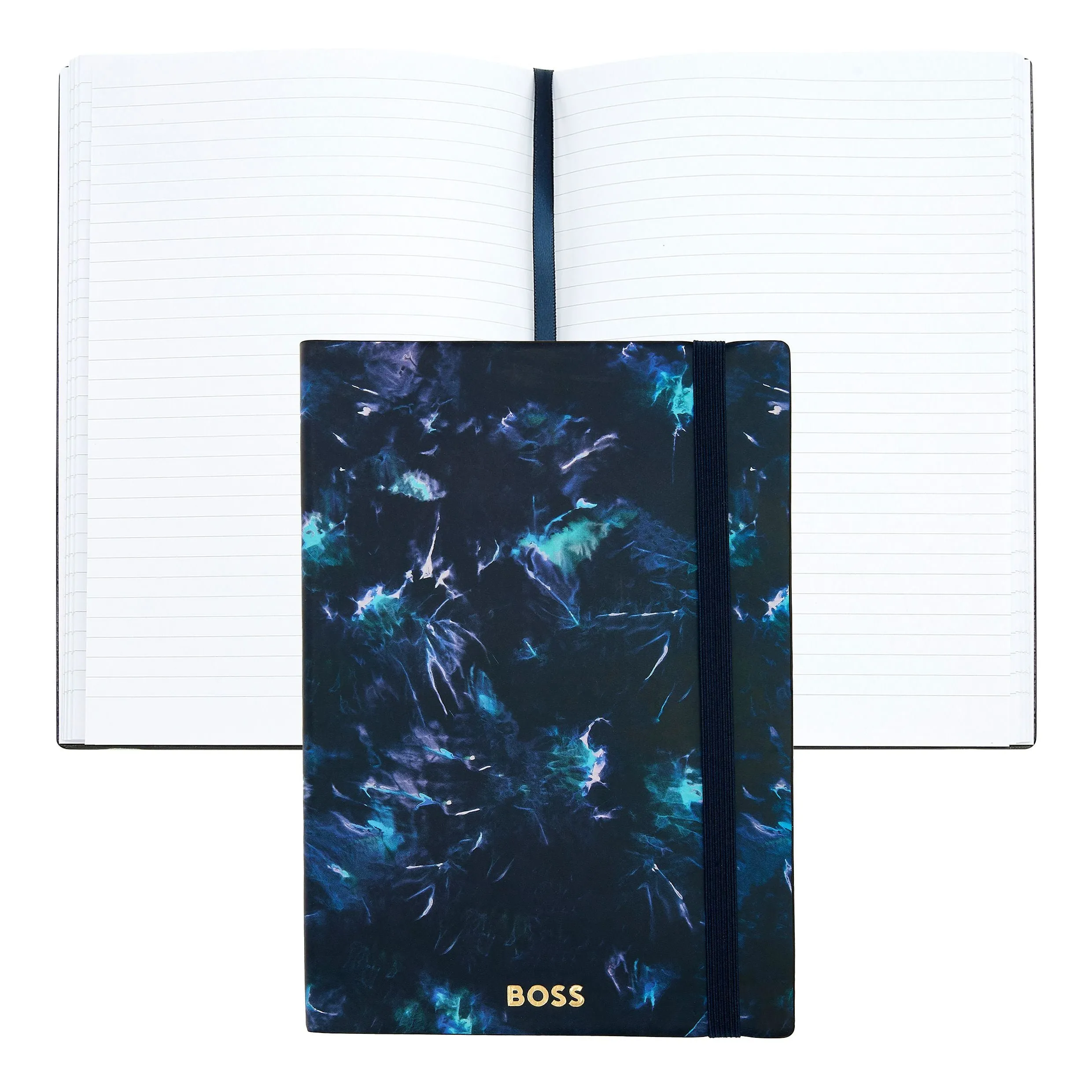 HUGO BOSS HNH418NL - Notebook A5 Tie-dye Flower Navy Lined