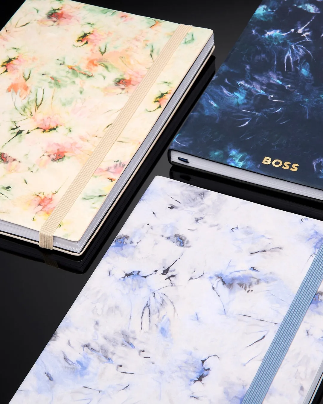 HUGO BOSS HNH418NL - Notebook A5 Tie-dye Flower Navy Lined