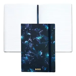 HUGO BOSS HNH418NL - Notebook A5 Tie-dye Flower Navy Lined