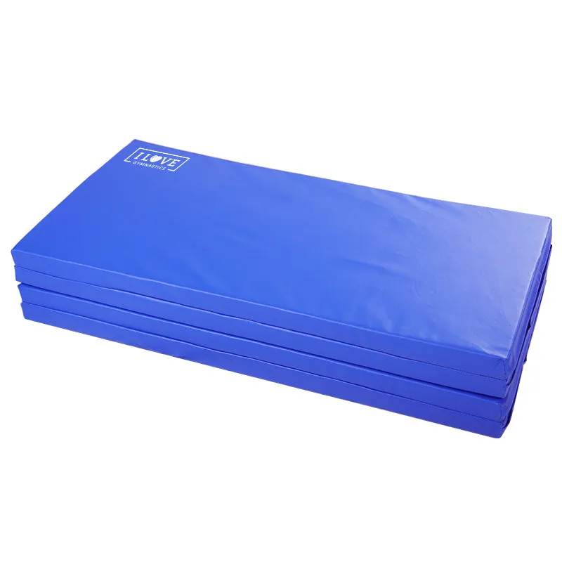 I Love Gymnastics Foldable Gymnastics Mat Blue | 60mm