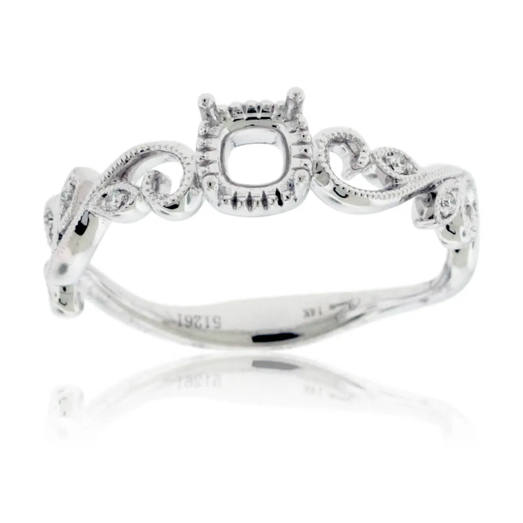 Intricate Design Semi Mount Diamond Ring