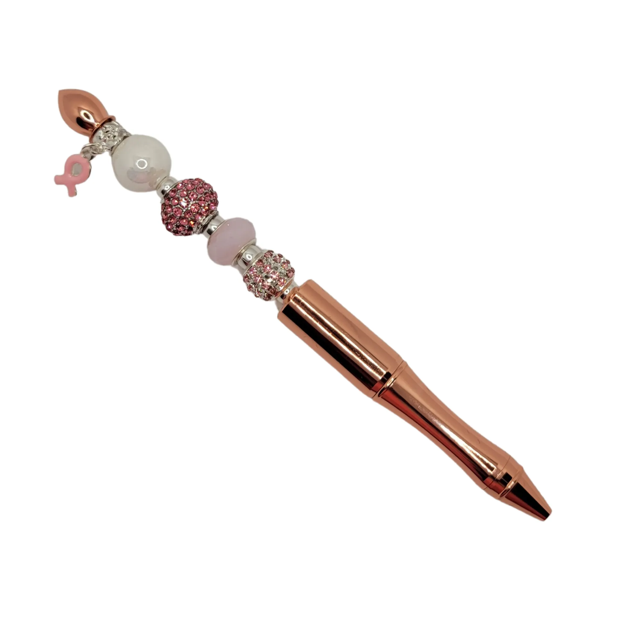Iris-  Pearl & Pink Rhinestone Jeweled Ink Pen