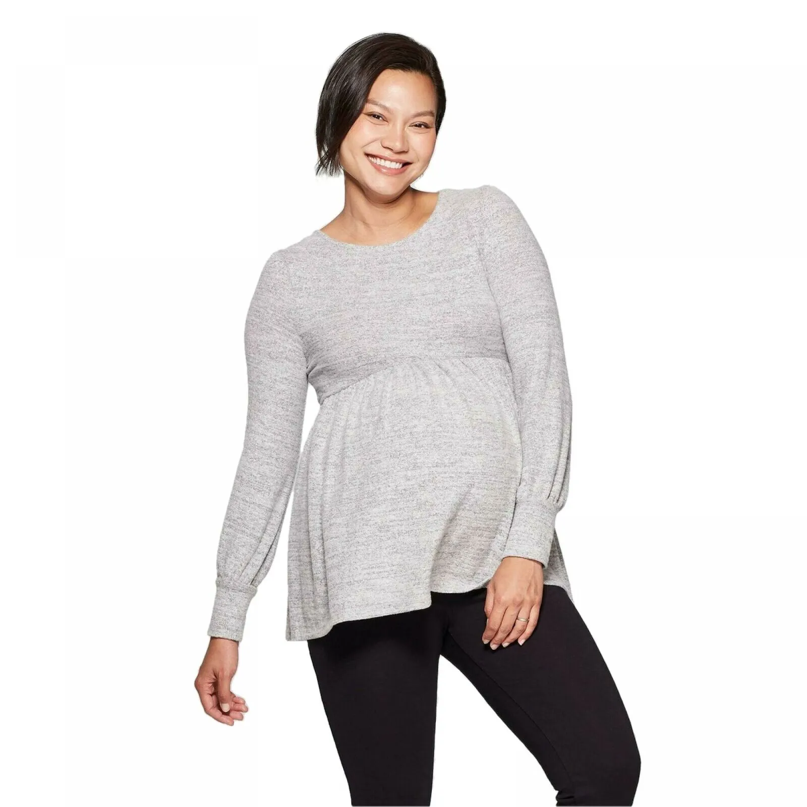 Isabel Maternity by Ingrid & Isabel Long Sleeve Cozy Babydoll Top