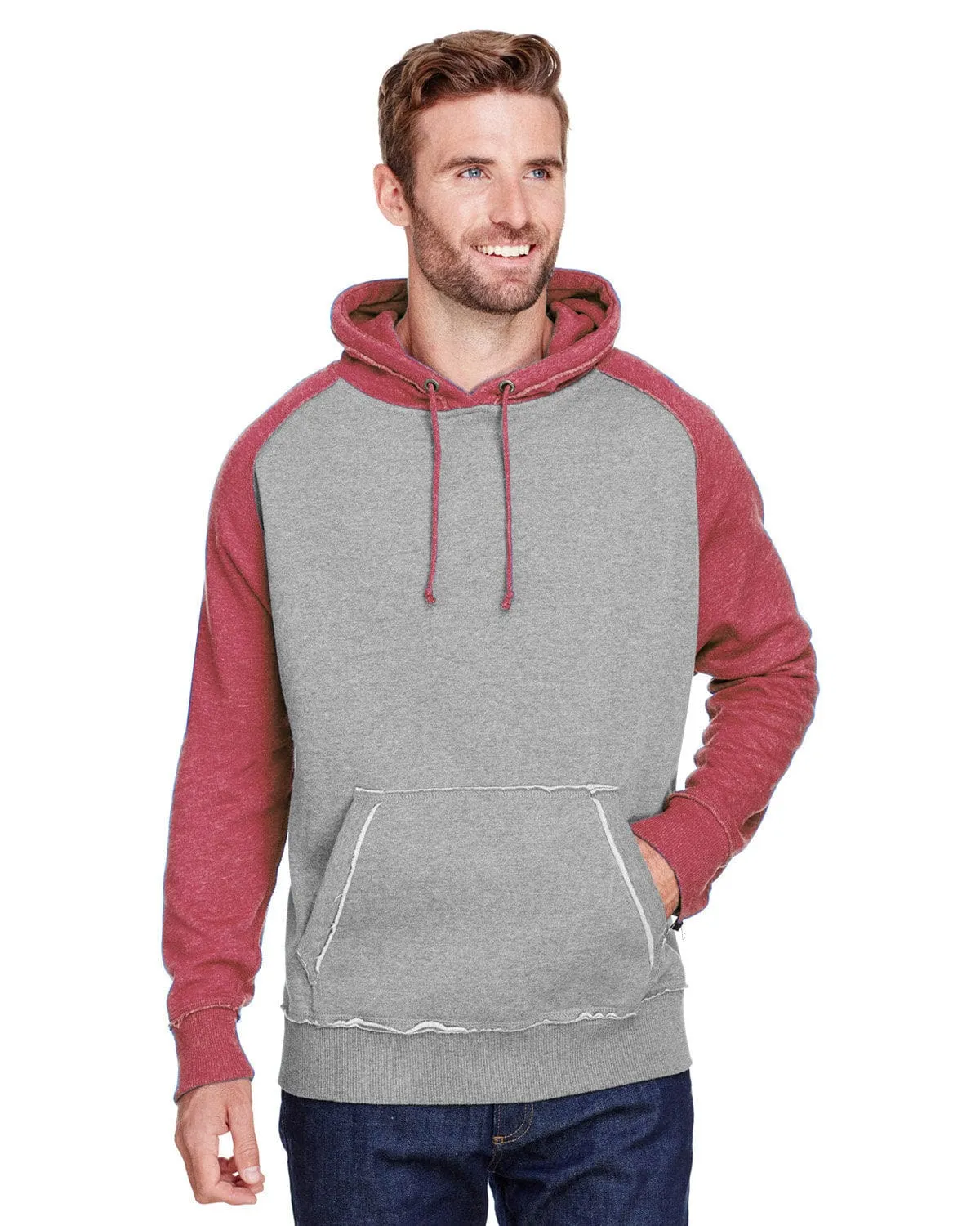 J America Adult Vintage Heather Pullover Hooded Sweatshirt