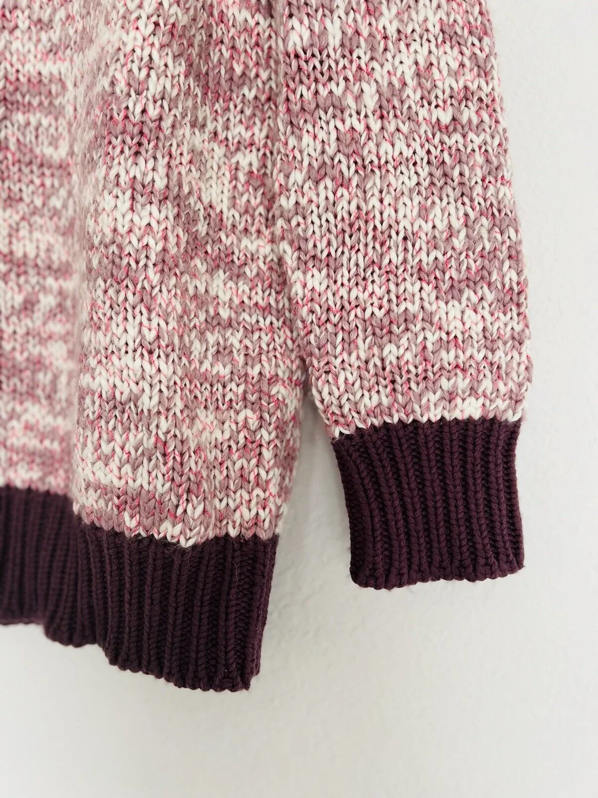 J. CREW Wool Blend Sweater Sz M Crewneck Pink 3/4 Sleeves