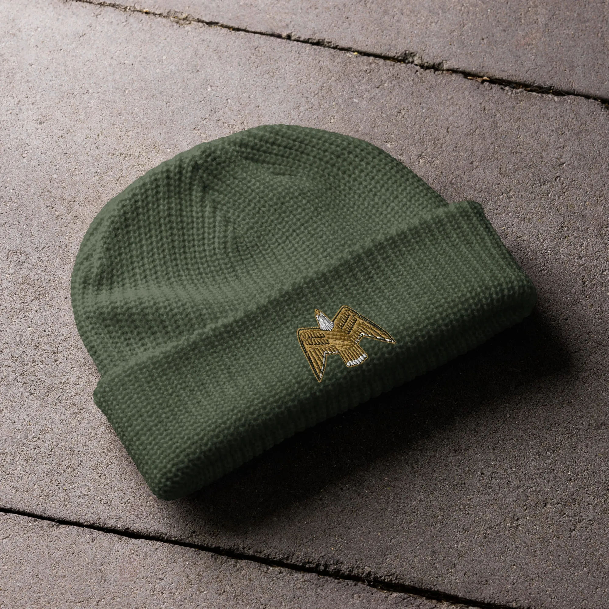 Jeep Golden Eagle Beanie - Ribbed Knit Adventure Hat