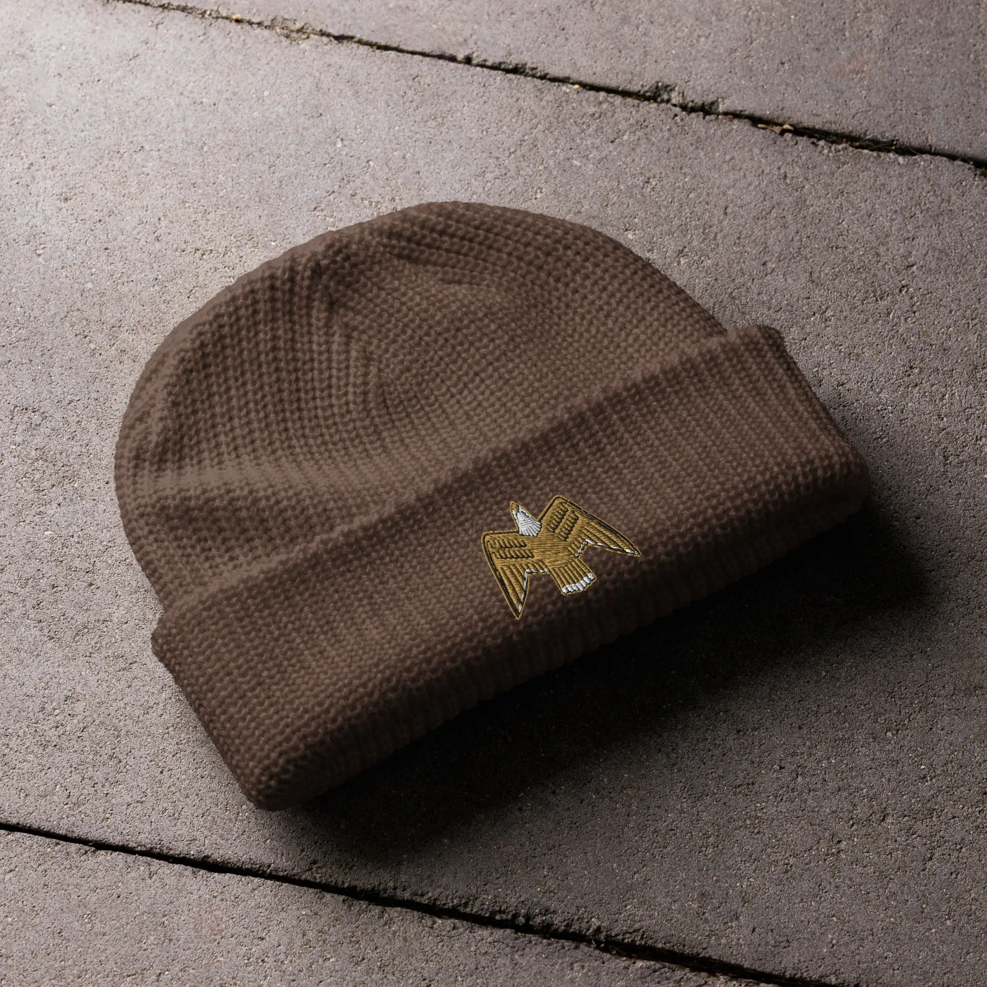 Jeep Golden Eagle Beanie - Ribbed Knit Adventure Hat