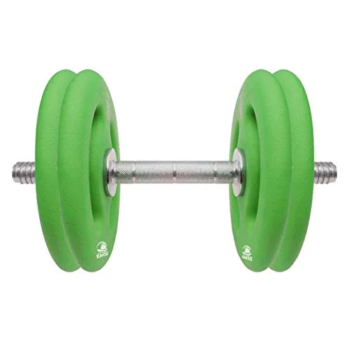 Kakss Neoprene Coated Weight Plates 1Kg X 4 Pc (30-Mm Center Hole) (1), Green