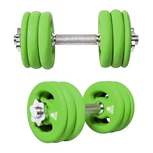 Kakss Neoprene Coated Weight Plates 1Kg X 4 Pc (30-Mm Center Hole) (1), Green