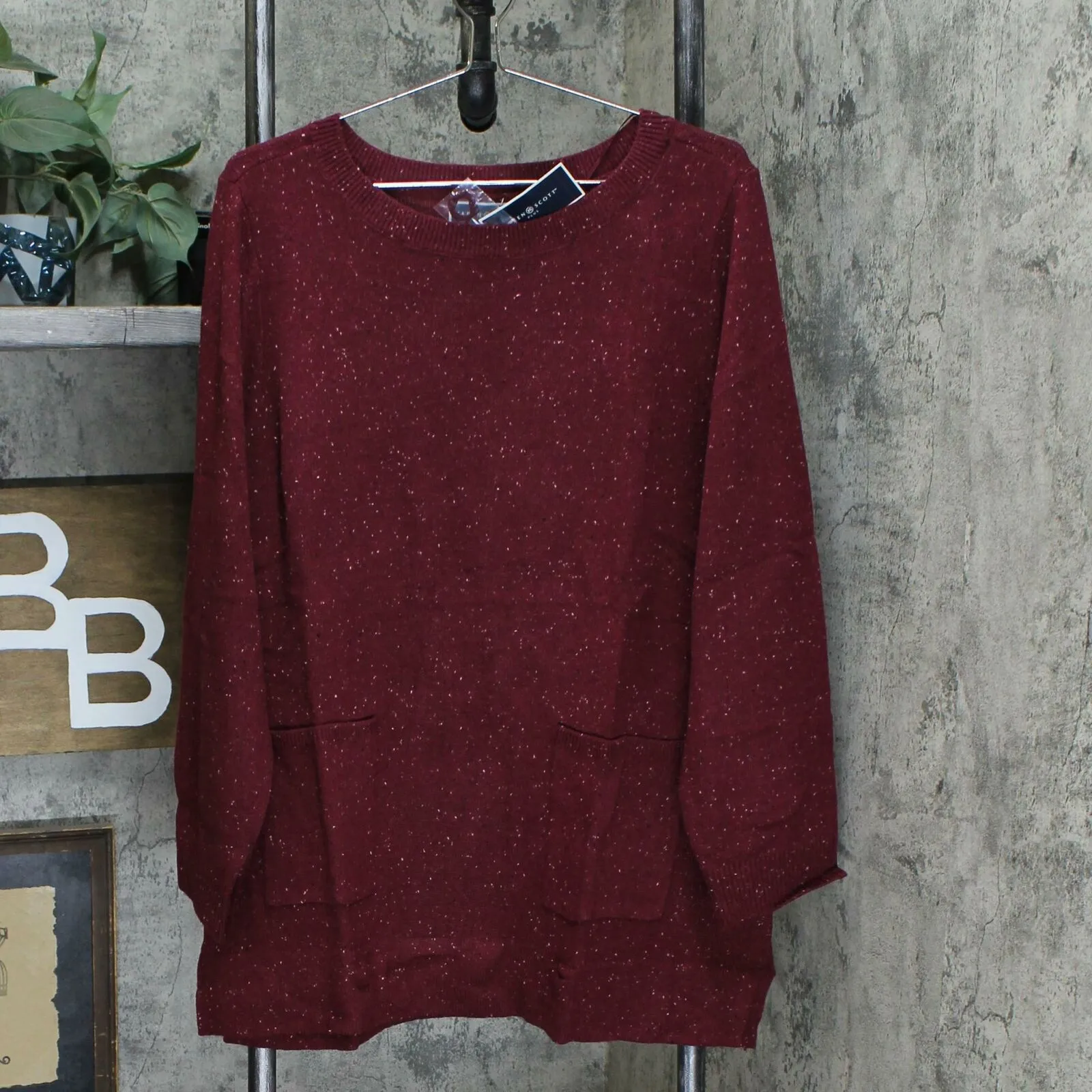 Karen Scott Plus Size Front Pocket Tunic Sweater