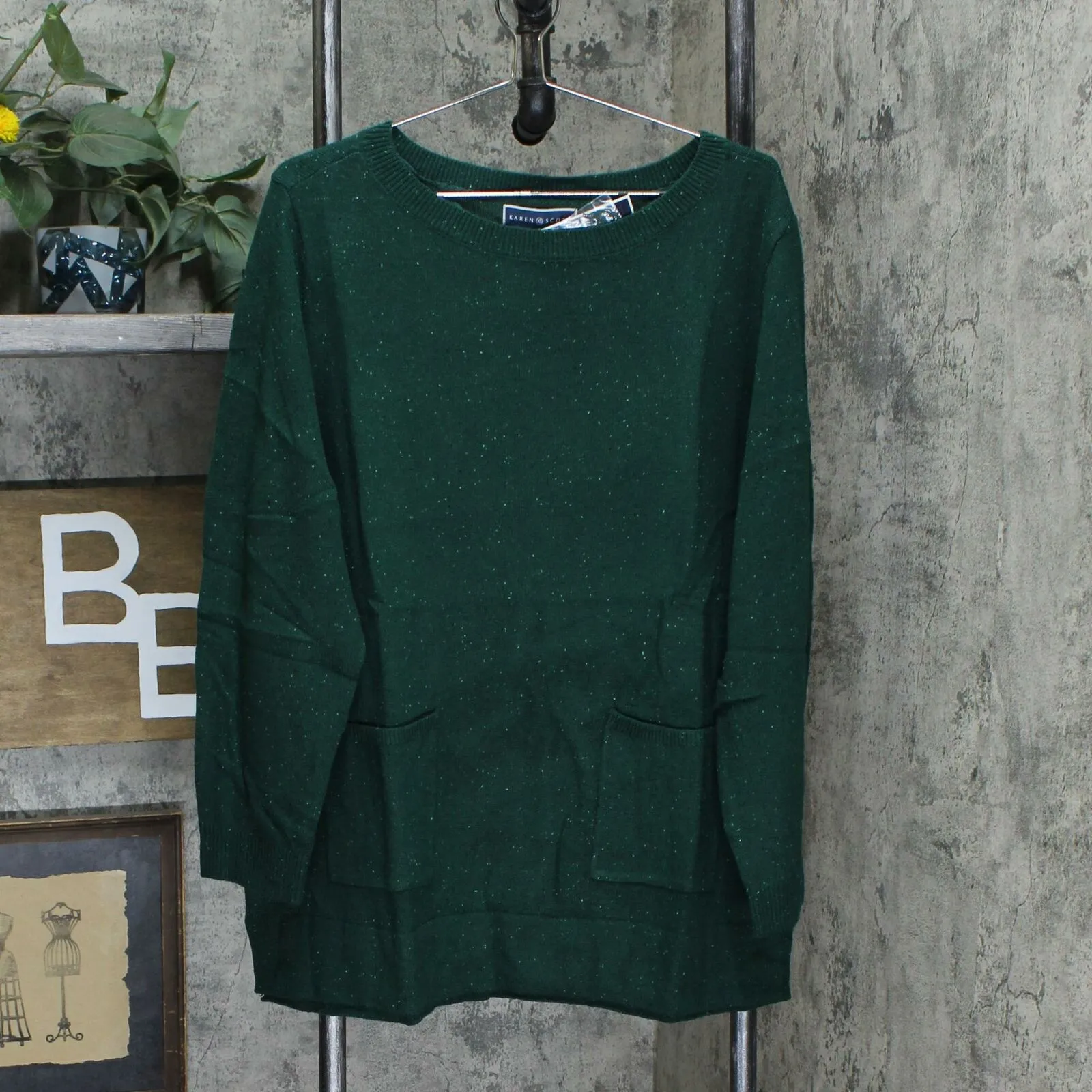 Karen Scott Plus Size Front Pocket Tunic Sweater