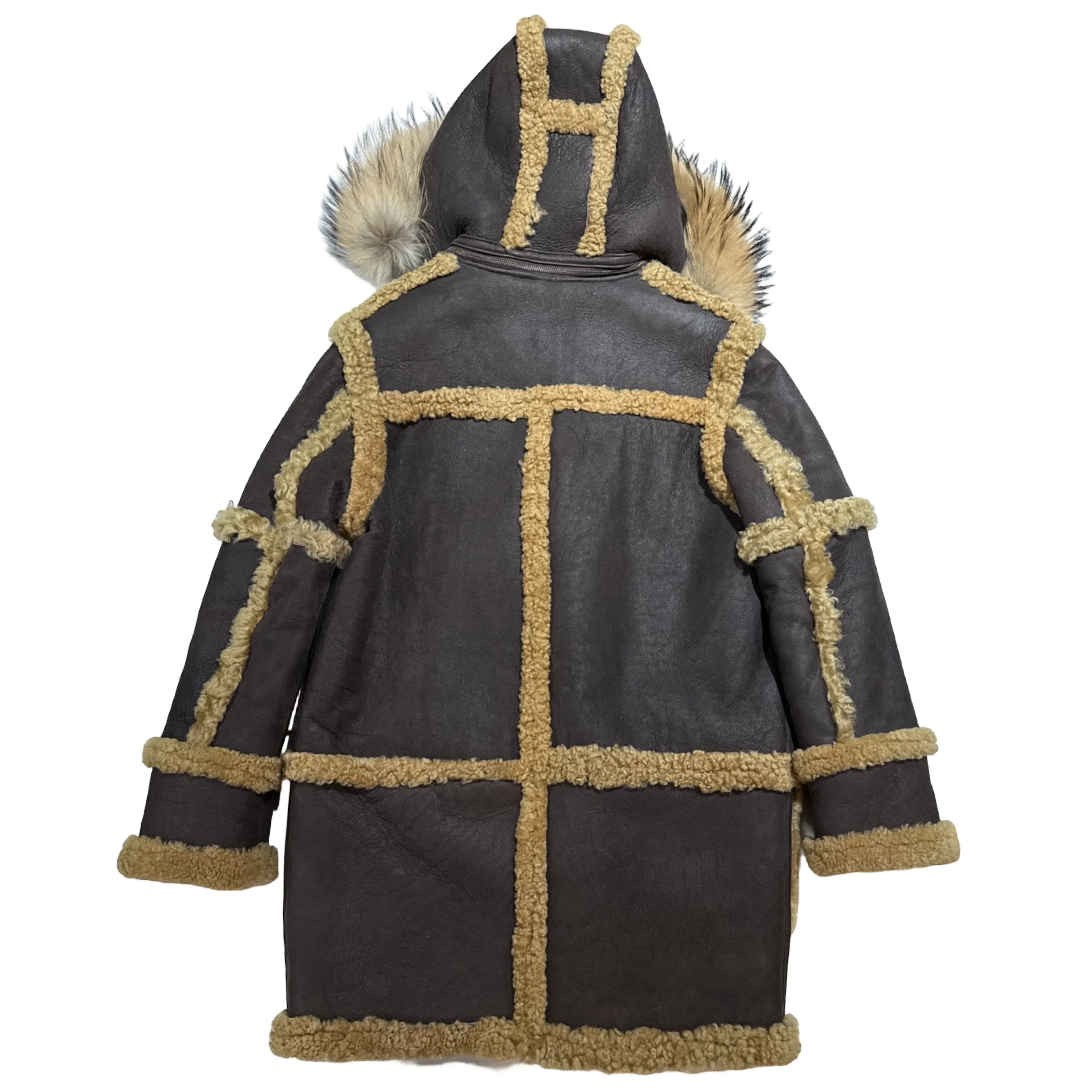 Kashani Men's Brown Shearling Toggle Coat