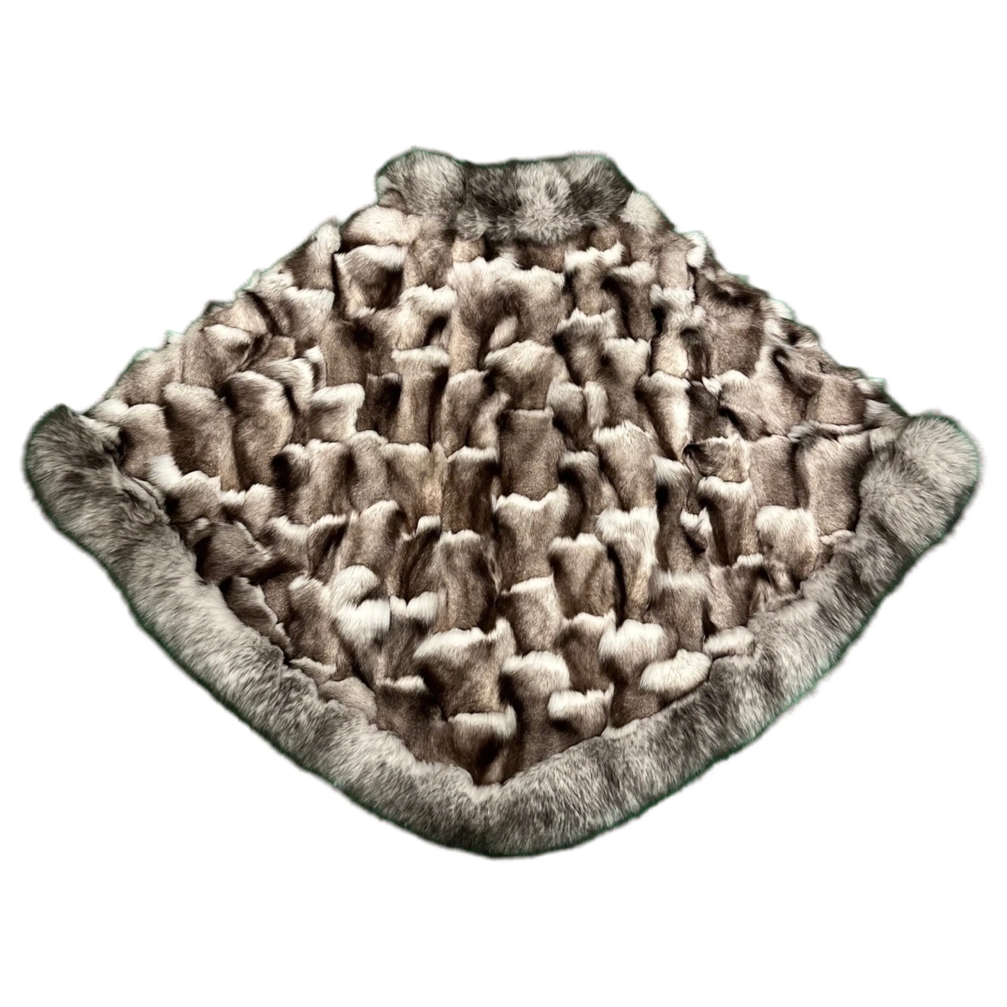 Kashani Women's Natural Blue Fox Fur Poncho