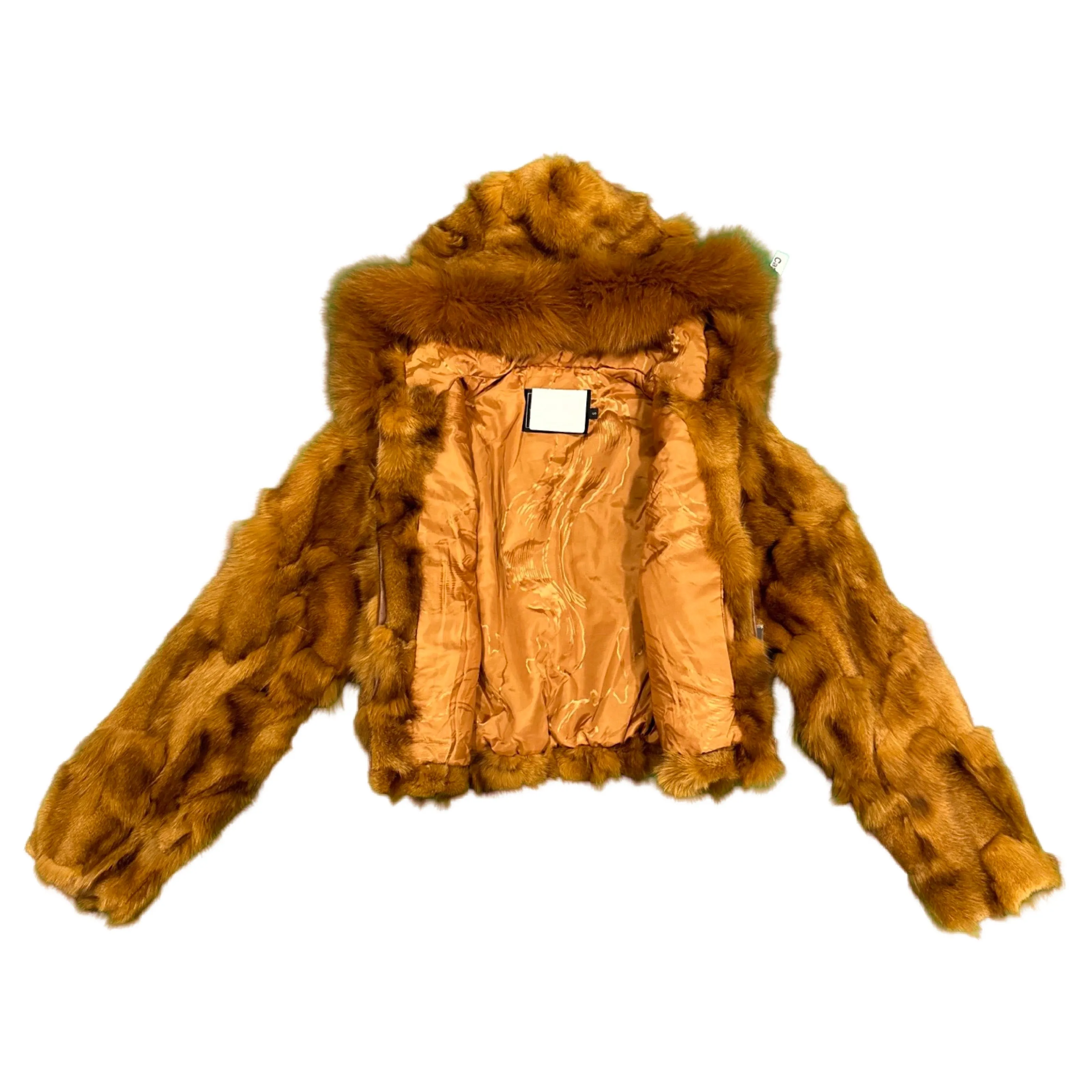 Kashani Women's Whiskey Fox Fur Cropped Coat