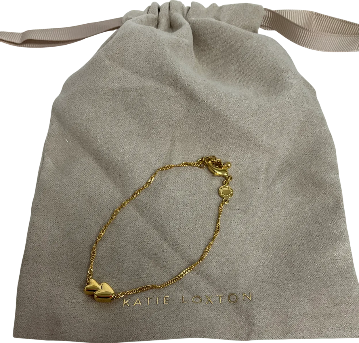 Katie Loxton Metallic 'so Loved' Waterproof Gold Sentiment Bracelet One Size