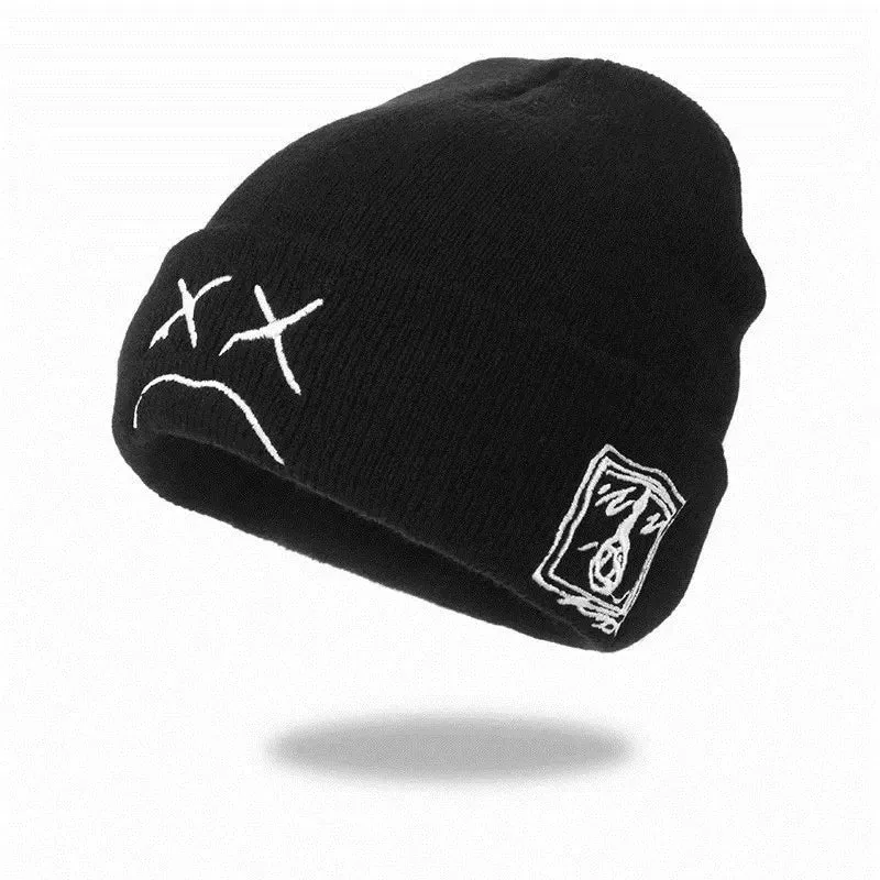 Knitted Beanie Hat - Casual Embroidered Autumn Winter Cap for Women Men, Unisex Boy Girl Cap