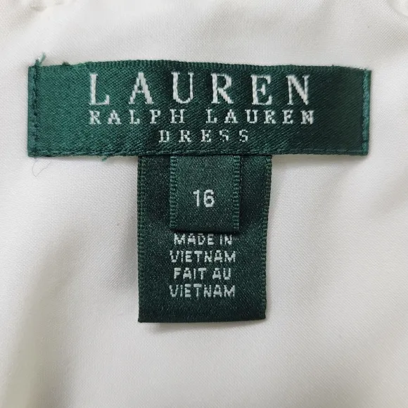 Lauren Ralph Lauren Dress Size 16 Navy Blue White Striped Sleeveless Lined New