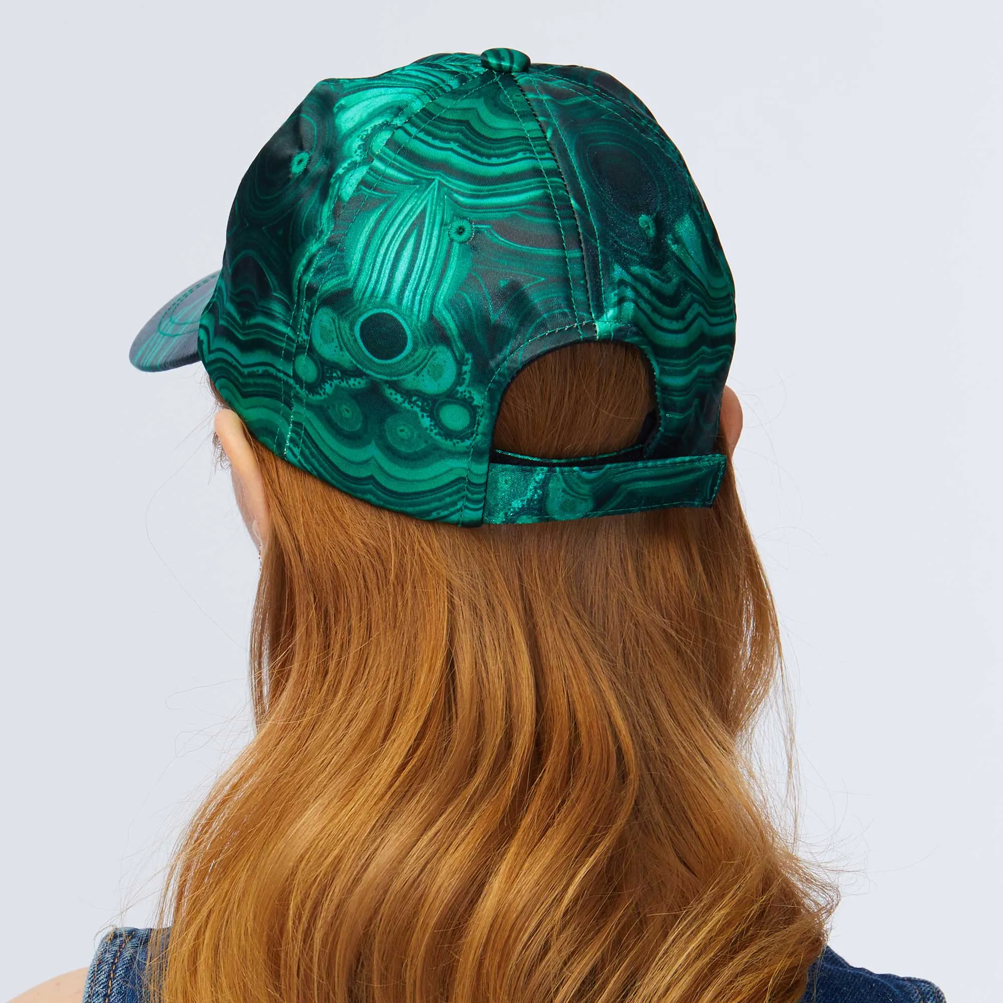 Lele Sadoughi Malachite Printed Baseball Cap