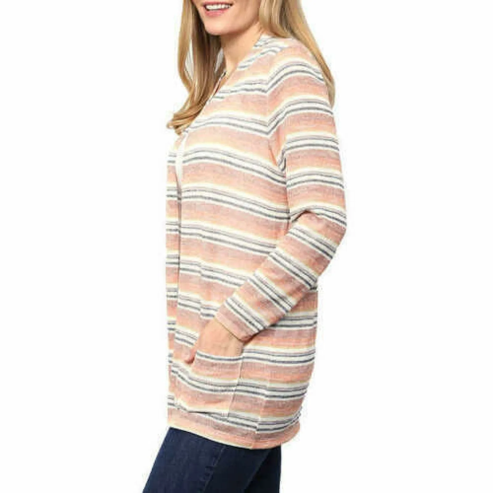 Leo & Nicole Women's Plus Size Lightweight Cinch Waist Cardigan Sweater
