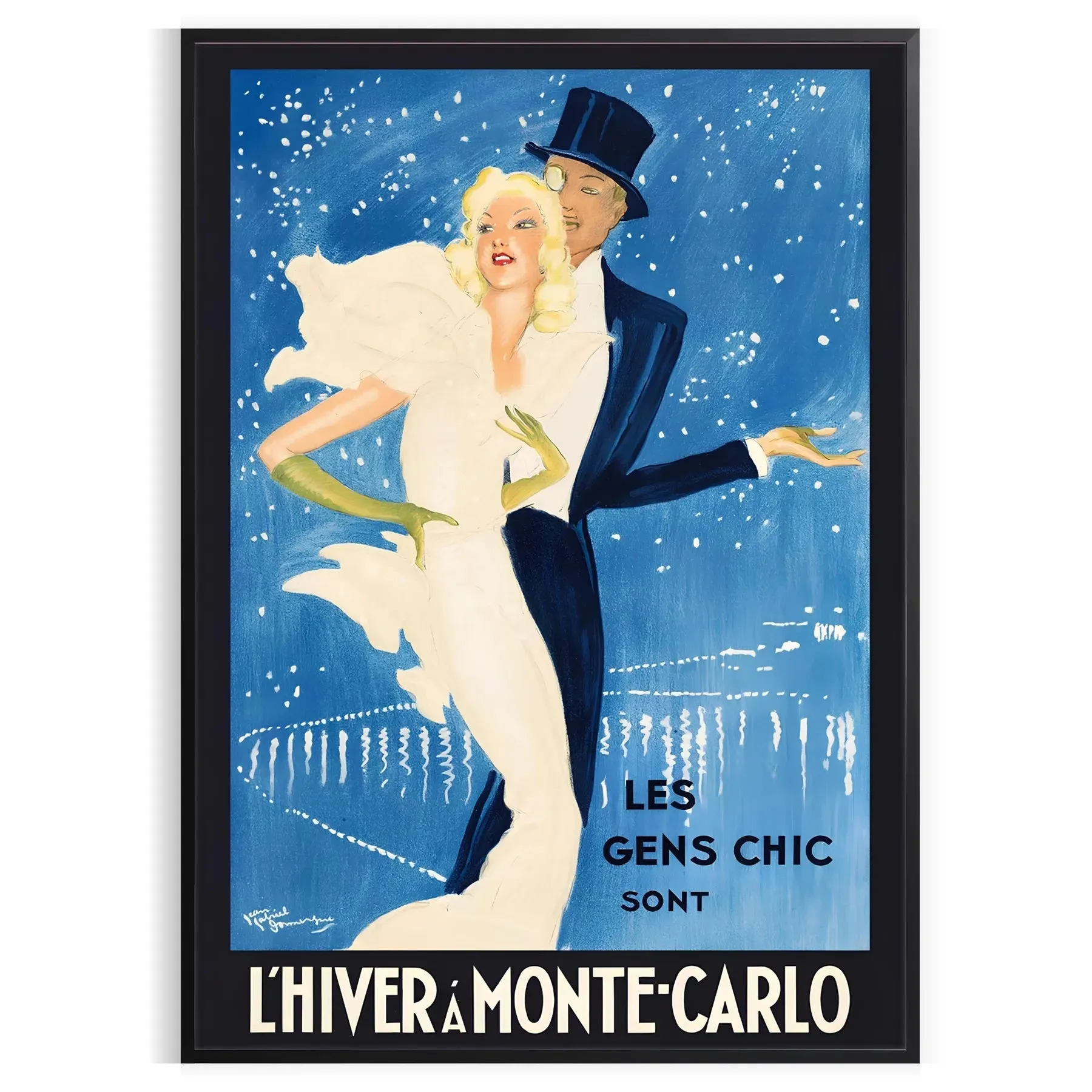 Lhiver Monte Carlo Vintage Travel Poster Print