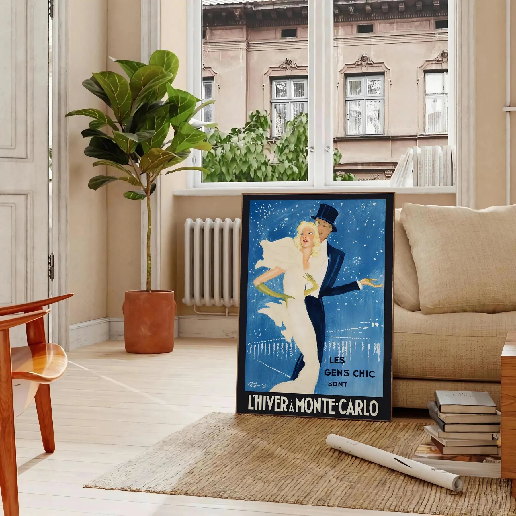 Lhiver Monte Carlo Vintage Travel Poster Print