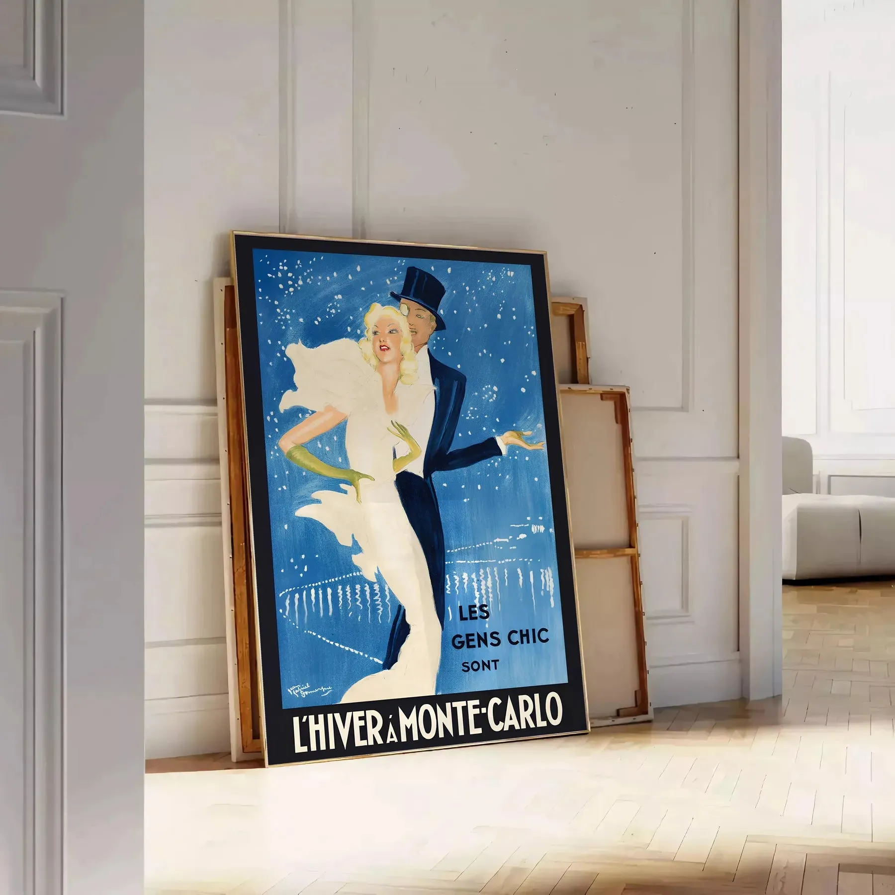 Lhiver Monte Carlo Vintage Travel Poster Print