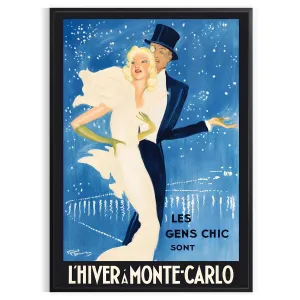 Lhiver Monte Carlo Vintage Travel Poster Print