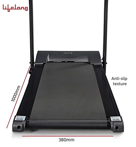 Lifelong Fit Pro 2 HP Peak Motorized Treadmill for Home, 12Km/Hr Speed, Max User Weight 100Kg, LCD display and Heart Rate Sensor For Home Workouts| Home Gym (Free Installation Assistance)