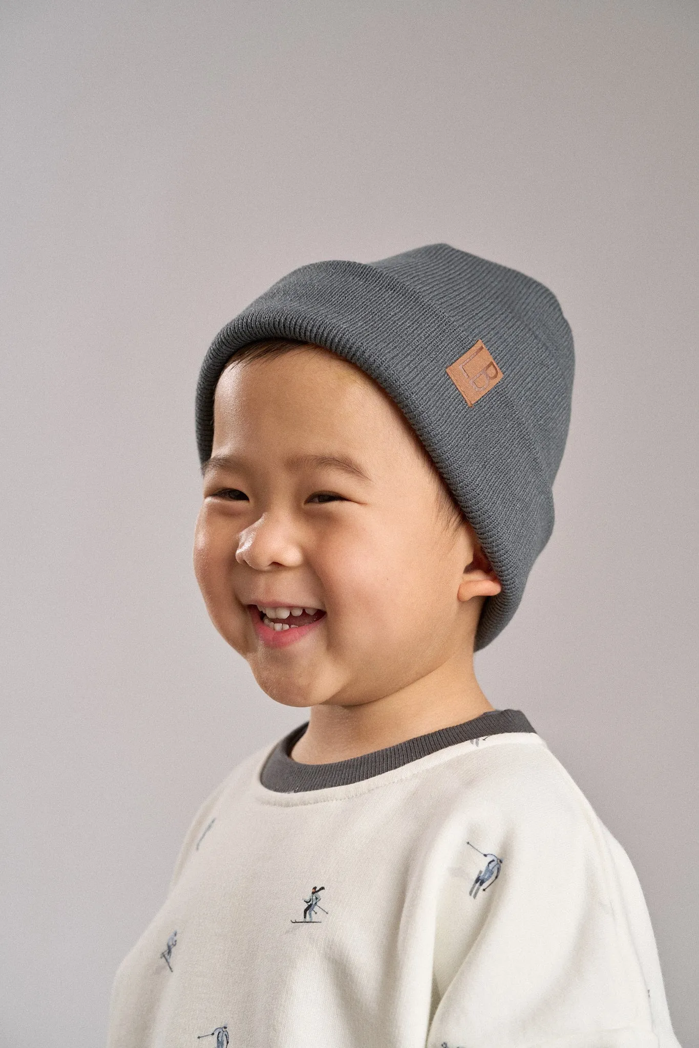 Little Bipsy Knit Beanie - Smoke