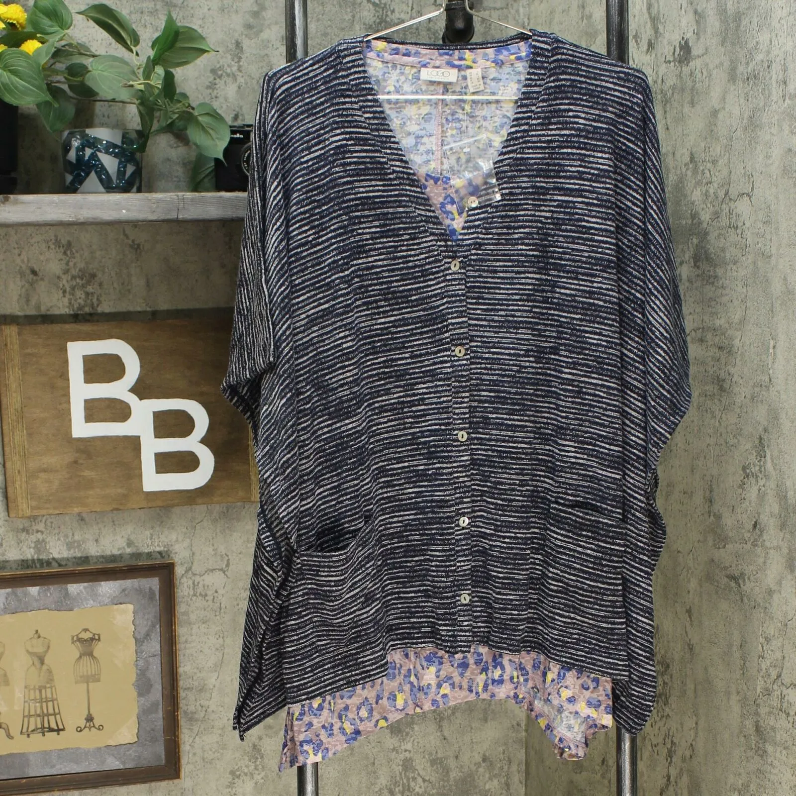 LOGO by Lori Goldstein Striated Knit Sweater Shrug and Tank Twinset